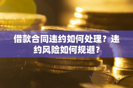 济南借款合同违约如何处理？违约风险如何规避？